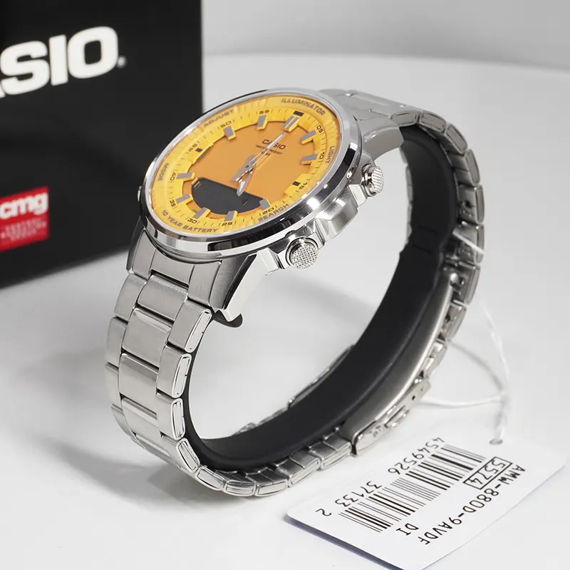 Casio Yellow Dial Sports Dual Time Men’s Watch  AMW-880D-9AV